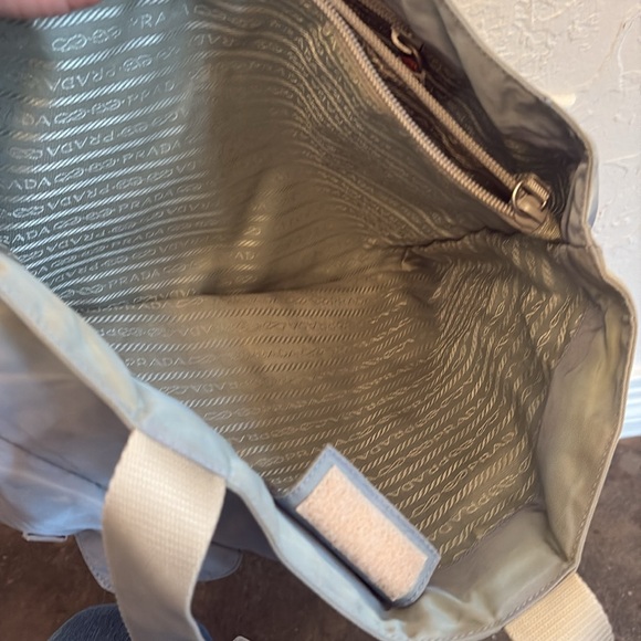 PRADA TESSOTO  rare NYLON POCKETED TOTE  grayish blue - Picture 9 of 10